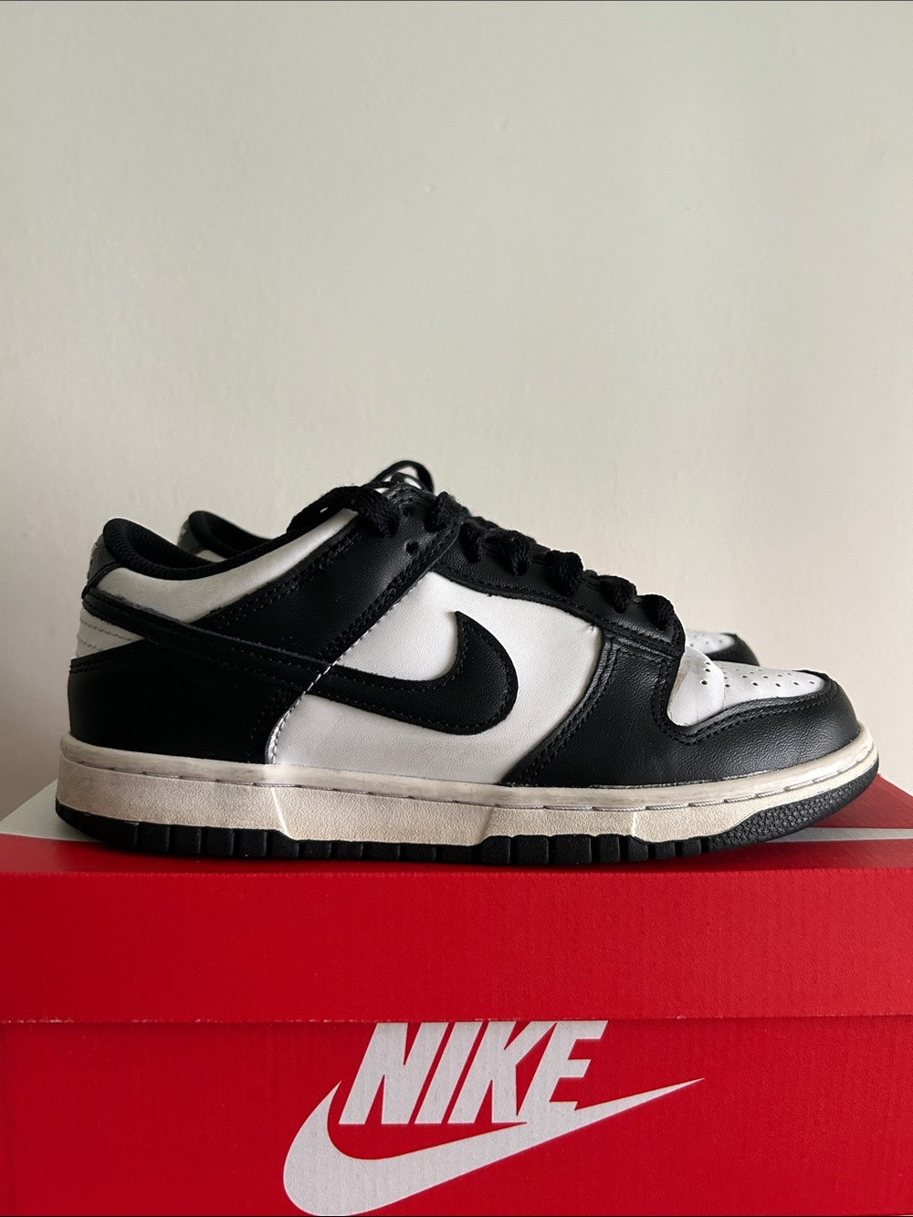 Nike Panda Black White Sneakers Size 6Y